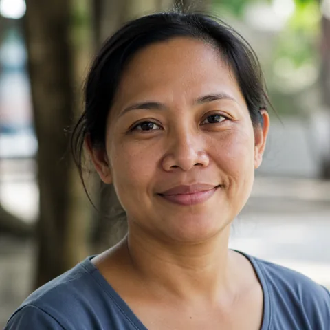 Editorial portrait of Elena, a fictional Kizunora example from Davao